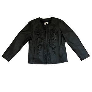 Coldwater Creek Black Leather Jacket - L